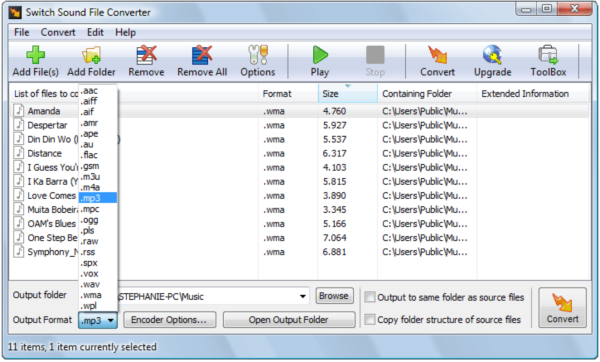Switch Sound File Converter For windows