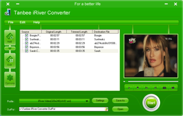 Tanbee iRiver Video Converter