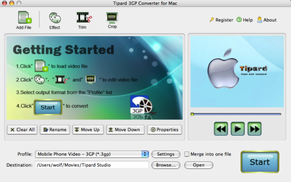 Tipard 3GP Converter Suite for Mac