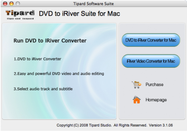 Tipard DVD to iRiver Suite for Mac
