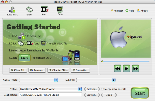 Tipard DVD to Pocket PC Converter for Mac