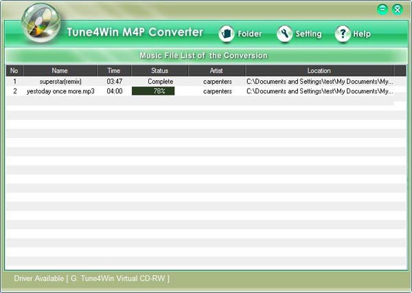 Tune4Win M4P to MP3 Converter