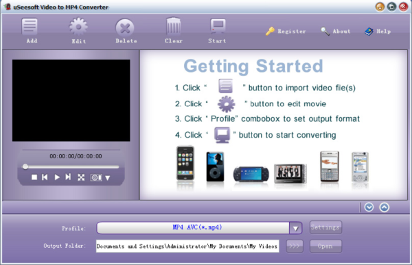 uSeesoft Video to MP4 Converter