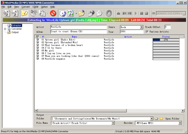 WinXMedia CD MP3/WAV/WMA Converter