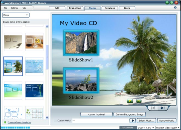 Wondershare MPEG to DVD Burner