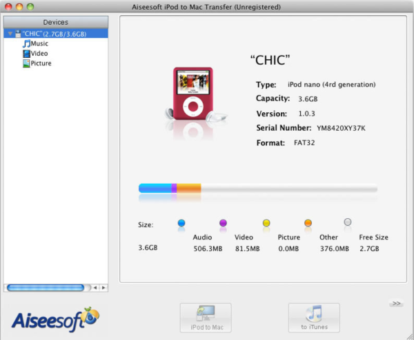 Aiseesoft iPod to Mac Transfer