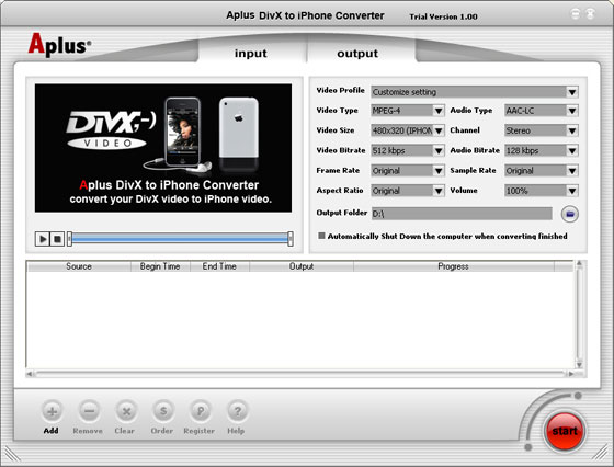 Aplus DivX to iPhone Converter
