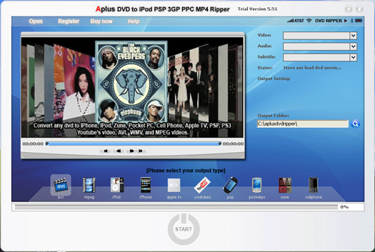 Aplus DVD to iPod PSP 3GP PPC H264 MP4 Ripper