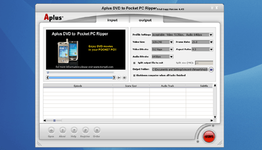 Aplus DVD to Pocket PC Ripper