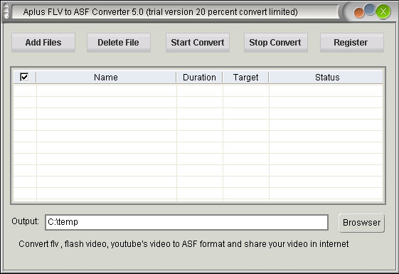 Aplus FLV to ASF Converter