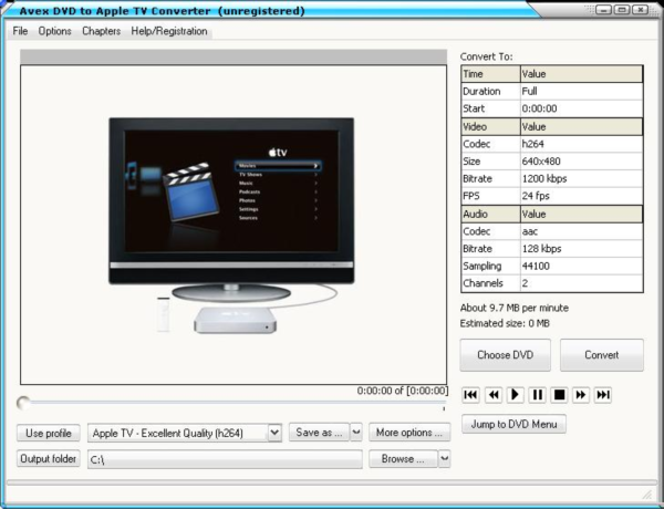 Avex DVD to Apple TV Converter