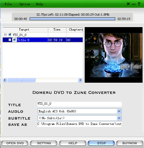Domeru DVD to Zune Converter