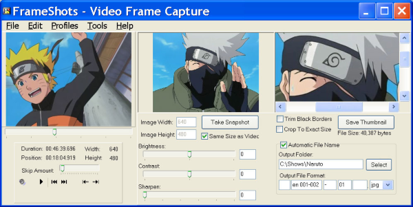FrameShots Video Frame Capture