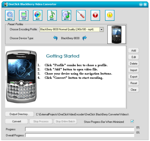 OneClick BlackBerry Video Converter
