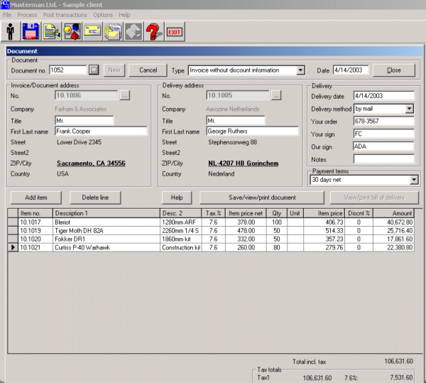 Account Invoice Software