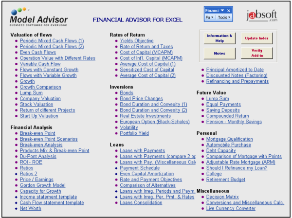Financial Advisor for Excel (Full)