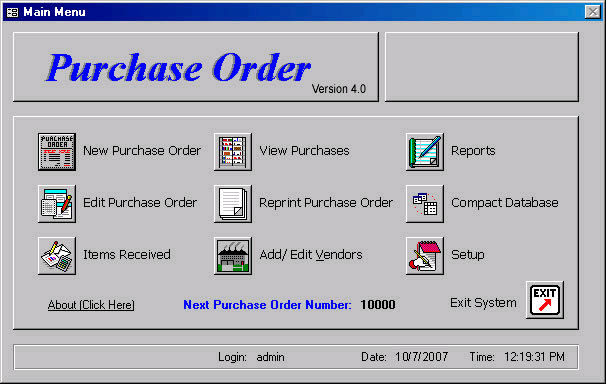 Purchase Order Software v4 - Access Db