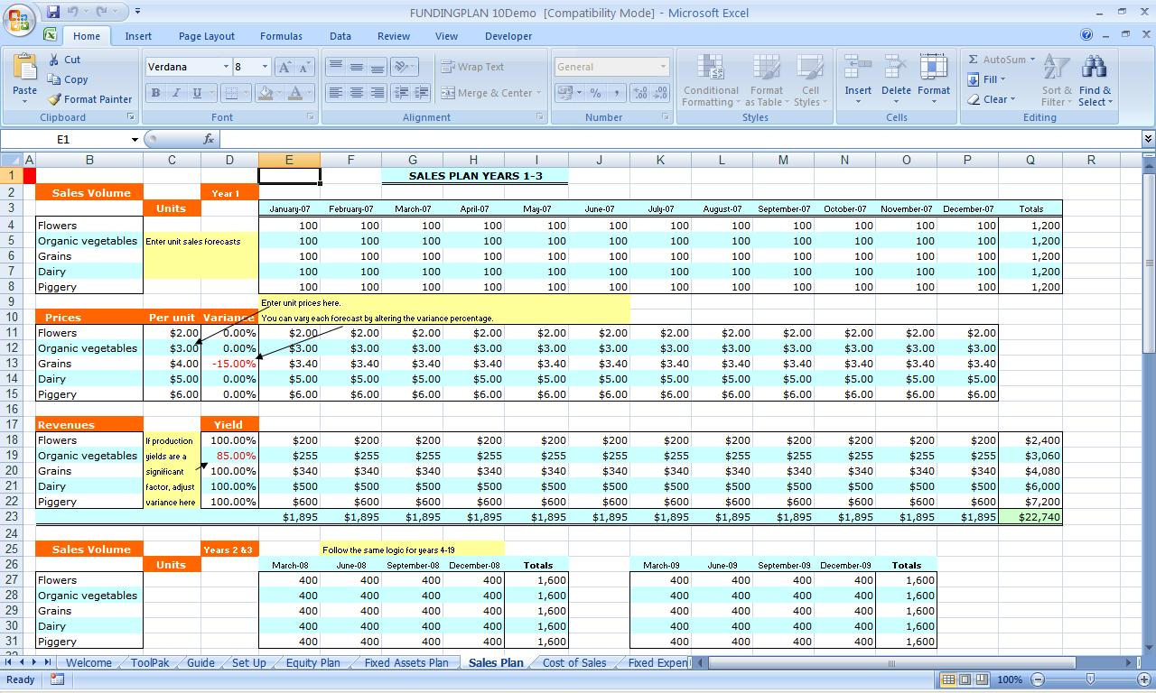 Work Plan Template Excel