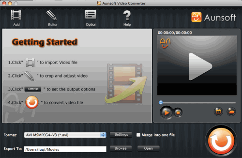 Aunsoft Video Converter for Mac