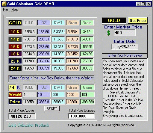 Gold Calculator Gold Edition