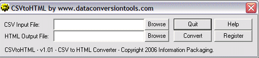 DataConversionTools.com CSVtoHTML Converter
