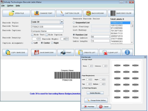 Barcode 128 Software