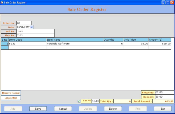 invoice / Inventory cashbook Software