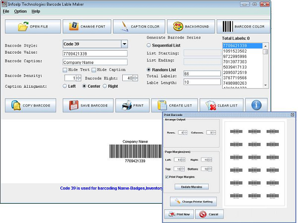 Windows Barcode Software