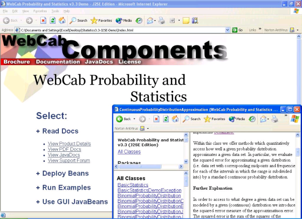WebCab Probability and Stat (J2SE Ed.)