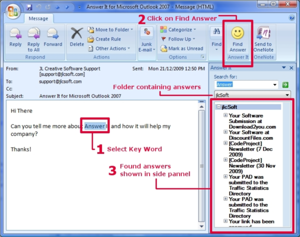 Answer It! add-in for Microsoft Outlook