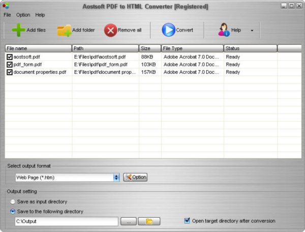 Aostsoft PDF to HTML Converter