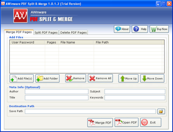 AWinware PDF Splitter Merger