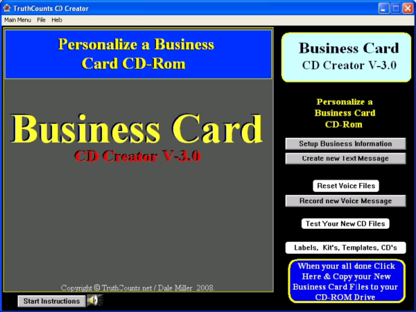 Business Card CD, DVD Creator