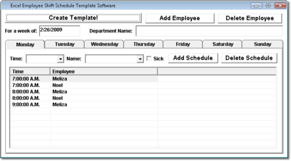Employee Shift Scheduler for Excel