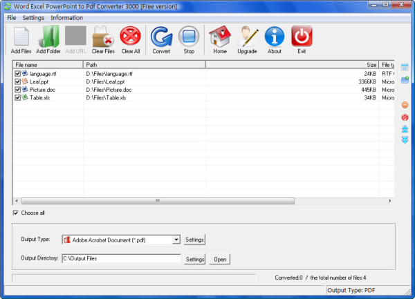 Word Excel PowerPoint to Pdf Converter 3000