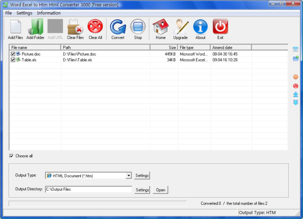Word Excel to Htm Html Converter 3000