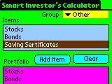 Smart Investor`s Calculator for Palm  OS