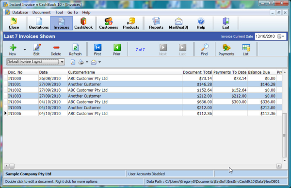 Instant Invoice n Cashbook 10