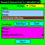 Smart Investor's Calculator for Palm  OS