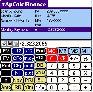 tApCalc Financial tape calculator(Palm High Res)