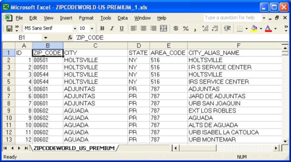 United States ZIP Code Database (Premium Edition)