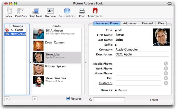 Picture Address Book for Mac