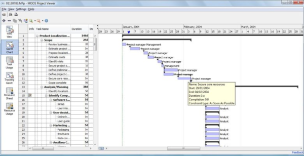 MS Project Viewer for Linux