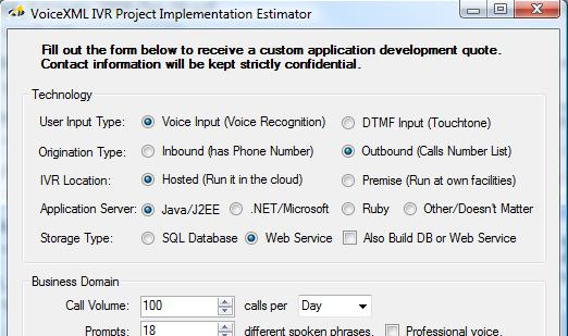 VoiceXML IVR Project Estimator