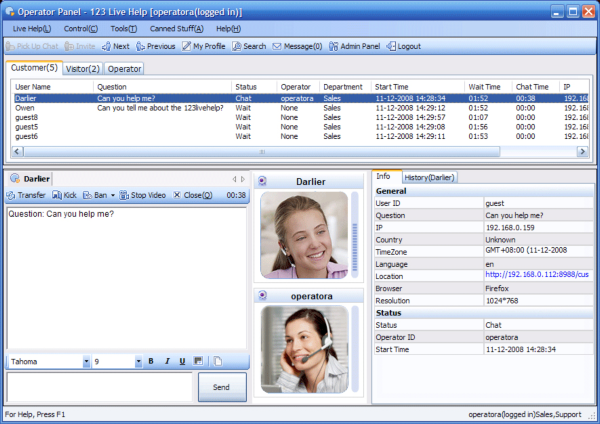 123 Live Help Chat Server Software for Mac