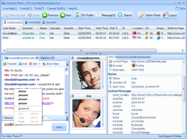 123 Live Help Chat Software