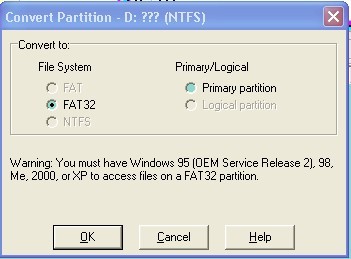 convert ntfs to fat32