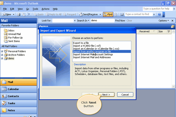import pst file 01