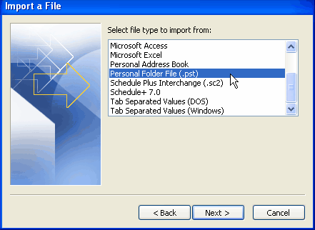 import pst file 02