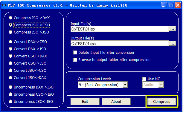 convert iso to cso 02